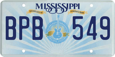 MS license plate BPB549