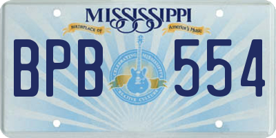 MS license plate BPB554