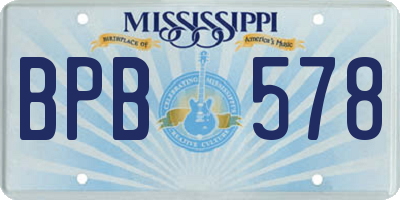 MS license plate BPB578