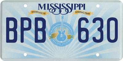 MS license plate BPB630