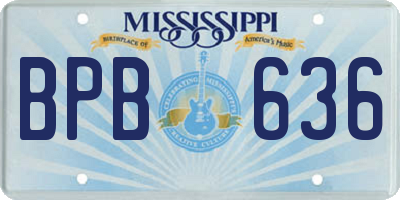 MS license plate BPB636