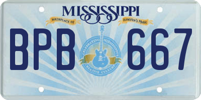 MS license plate BPB667