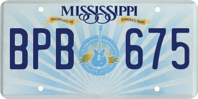 MS license plate BPB675
