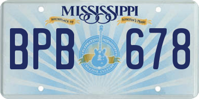 MS license plate BPB678