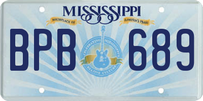 MS license plate BPB689