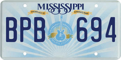 MS license plate BPB694