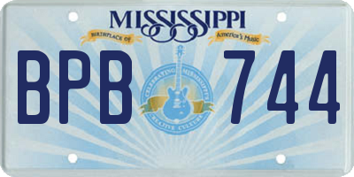 MS license plate BPB744