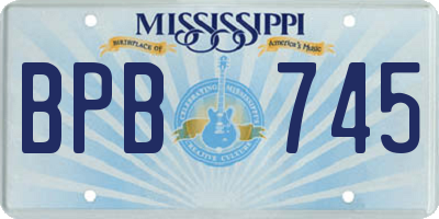 MS license plate BPB745