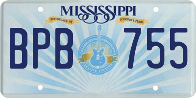 MS license plate BPB755