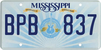 MS license plate BPB837