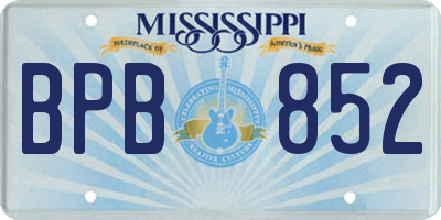 MS license plate BPB852