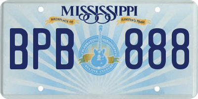 MS license plate BPB888