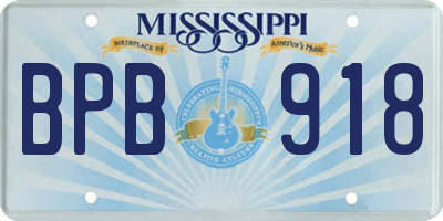 MS license plate BPB918