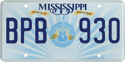 MS license plate BPB930