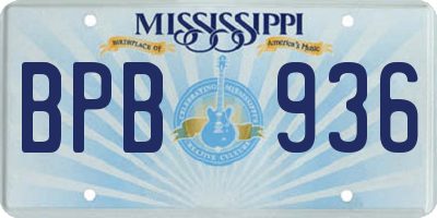 MS license plate BPB936