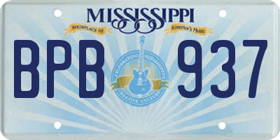 MS license plate BPB937