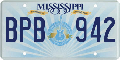 MS license plate BPB942