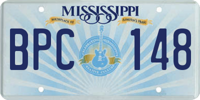 MS license plate BPC148