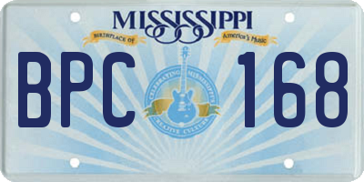 MS license plate BPC168