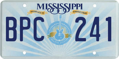 MS license plate BPC241