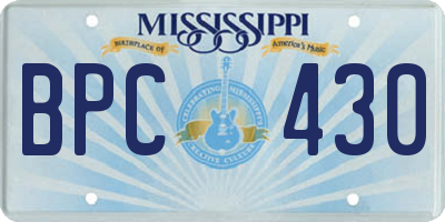 MS license plate BPC430