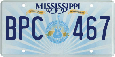 MS license plate BPC467