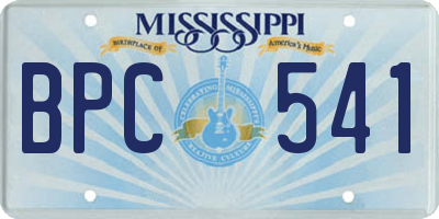 MS license plate BPC541