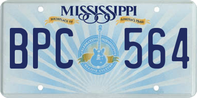 MS license plate BPC564