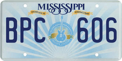 MS license plate BPC606