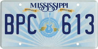 MS license plate BPC613