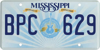 MS license plate BPC629