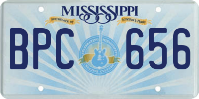 MS license plate BPC656