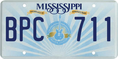 MS license plate BPC711