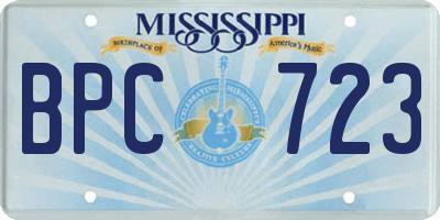 MS license plate BPC723