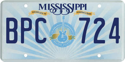 MS license plate BPC724