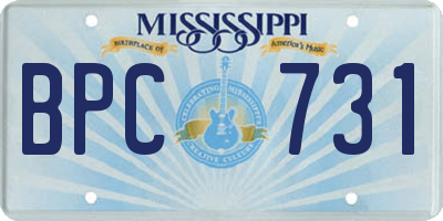 MS license plate BPC731