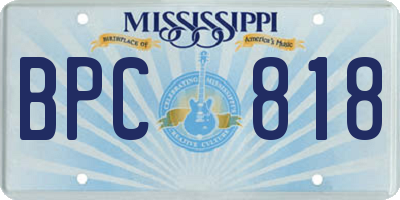 MS license plate BPC818