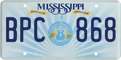 MS license plate BPC868