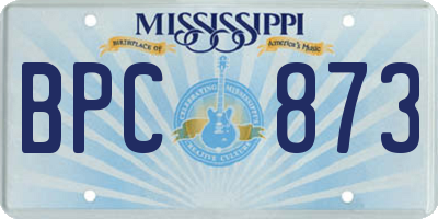 MS license plate BPC873