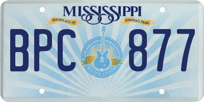 MS license plate BPC877