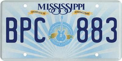 MS license plate BPC883