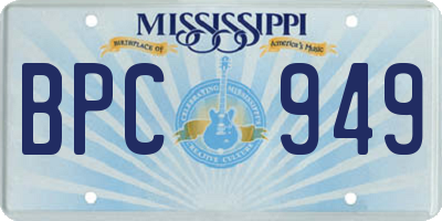 MS license plate BPC949