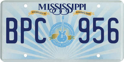 MS license plate BPC956