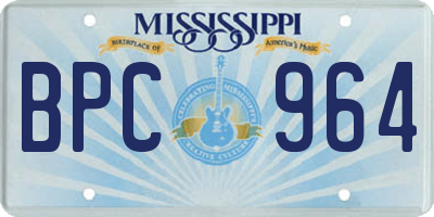 MS license plate BPC964