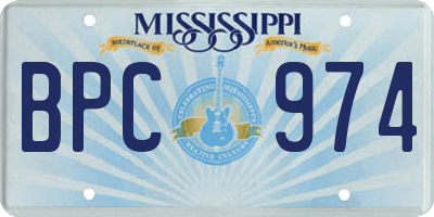 MS license plate BPC974