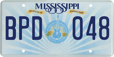 MS license plate BPD048