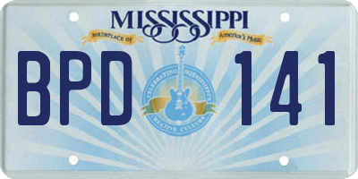 MS license plate BPD141