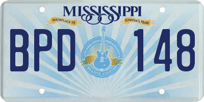 MS license plate BPD148