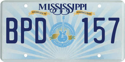 MS license plate BPD157