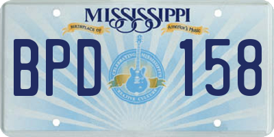 MS license plate BPD158